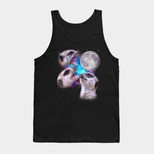 Three Meerkats Howl at the Moon Tank Top